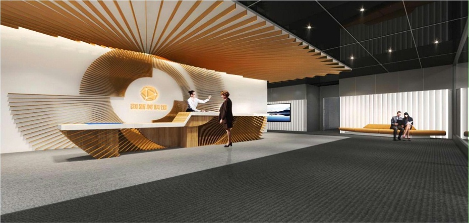 800平方米材料展館設計-黑白灰展示館配色設計-文豐裝飾